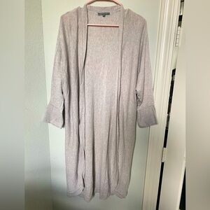 Retrology Open front oatmeal long cardigan, sz XL, 3/4 batwing sleeve, tan color